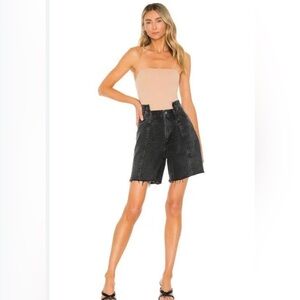 Agolde Pieced Angled Shorts Black Size 27 NWT